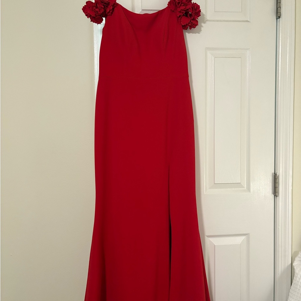 Xscape Red Floral Maxi Dress